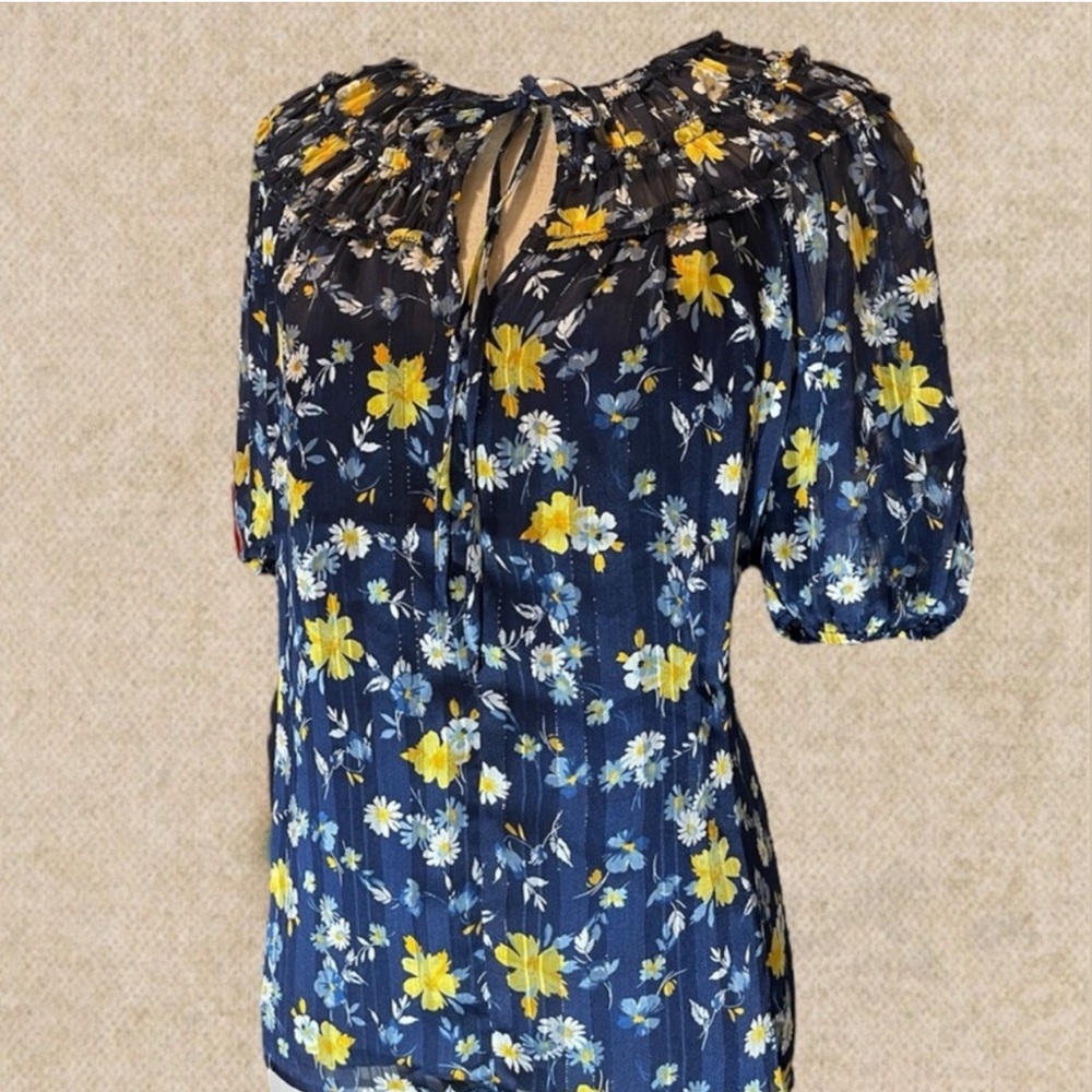 🎁Anthropologie Current Air Smocked Blouse - New🎁 - Picture 4 of 7